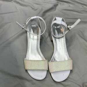 Heels silver and white high heels for little girls